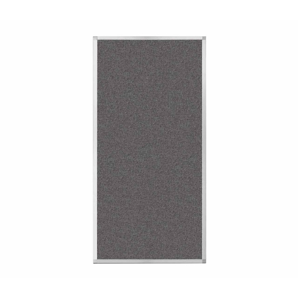 Hush Panel Configurable Cubicle Partition 3' x 6' Charcoal Gray Fabric